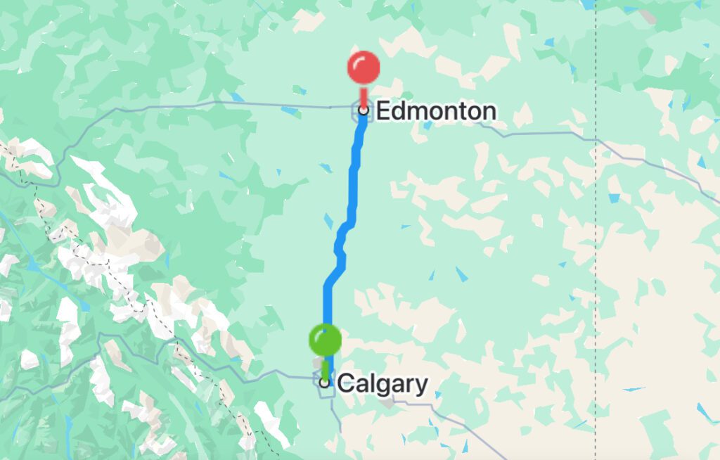 calgary to edmonton route