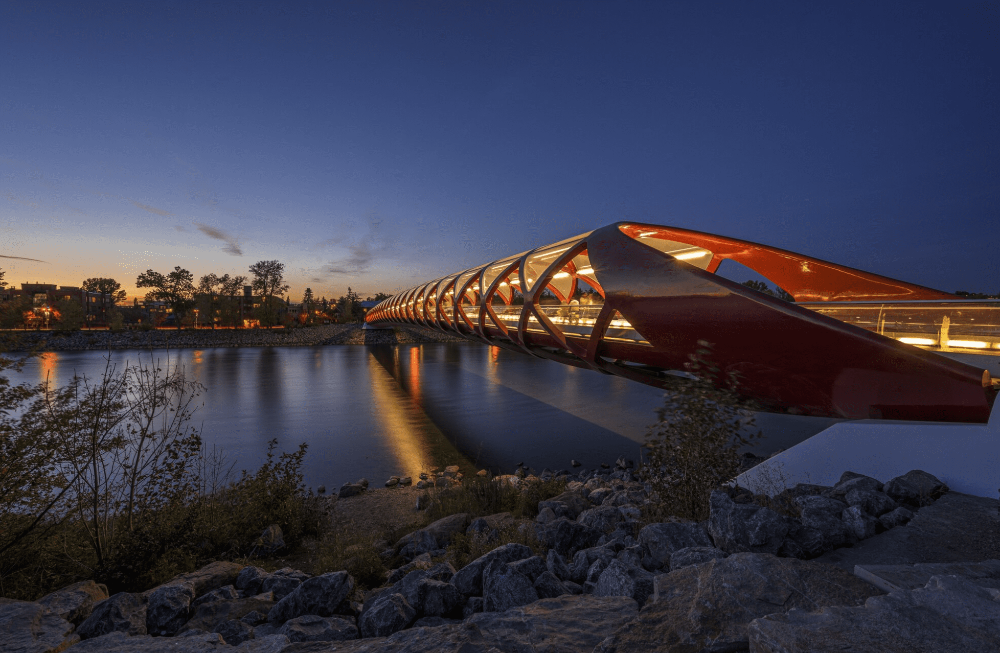 Shot of the Calgary peace bridge