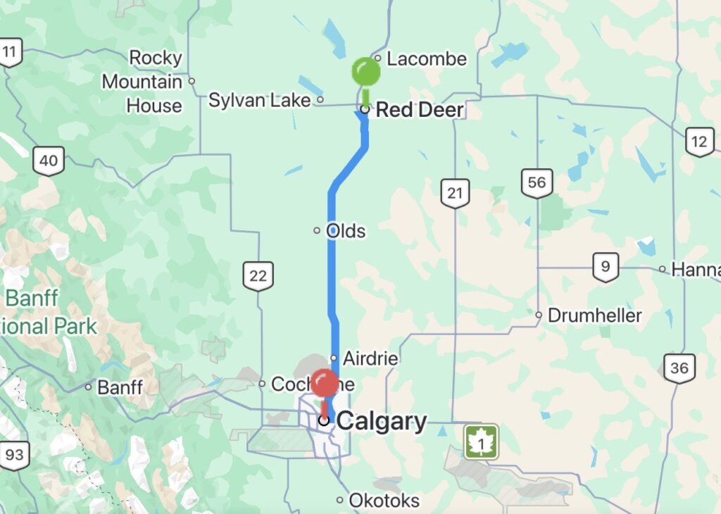 red deer to calgary carpool