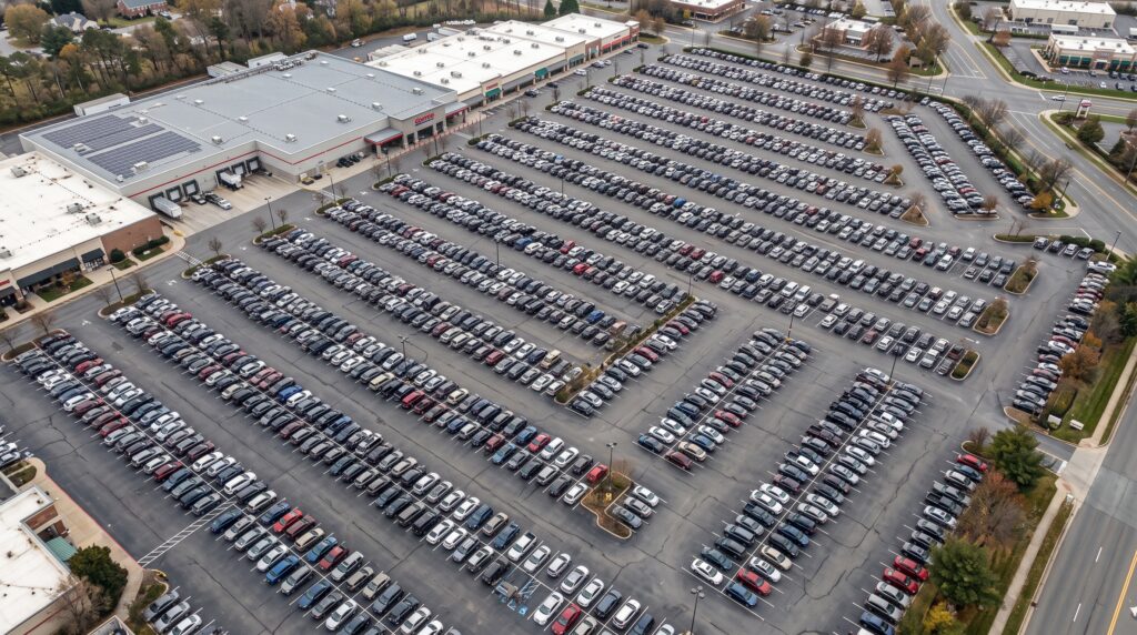 Aerial drone photograph parking lot 202607091654