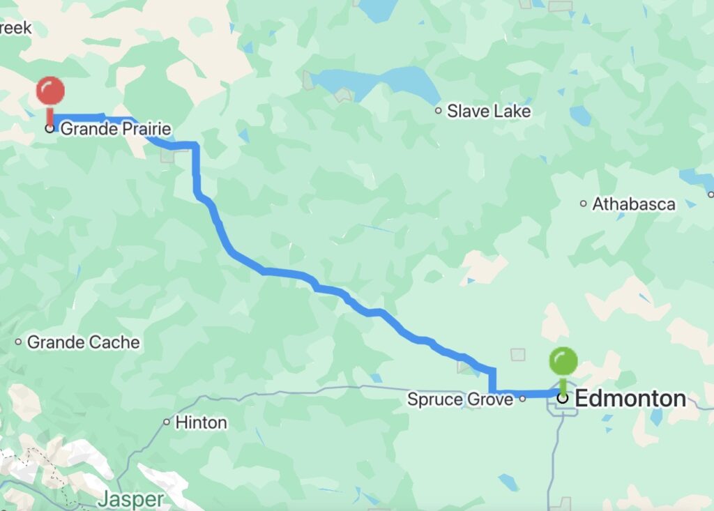 edmonton to grand prairie carpool