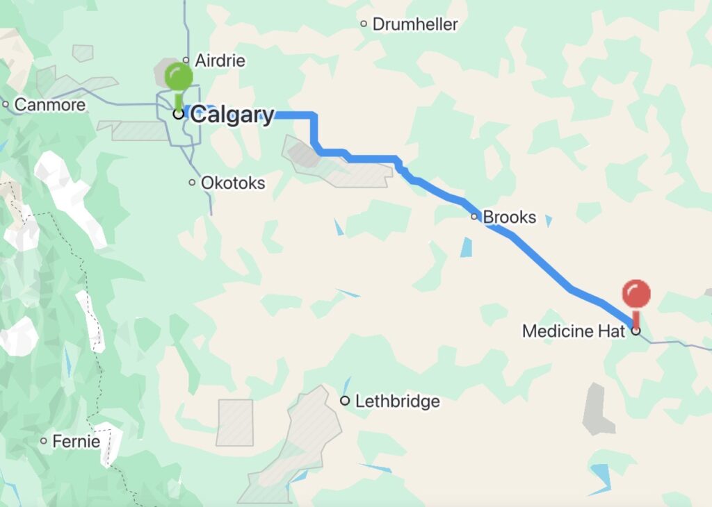 calgary to medicine hat