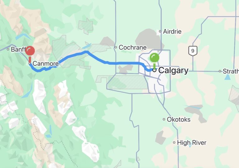 calgary to canmore route