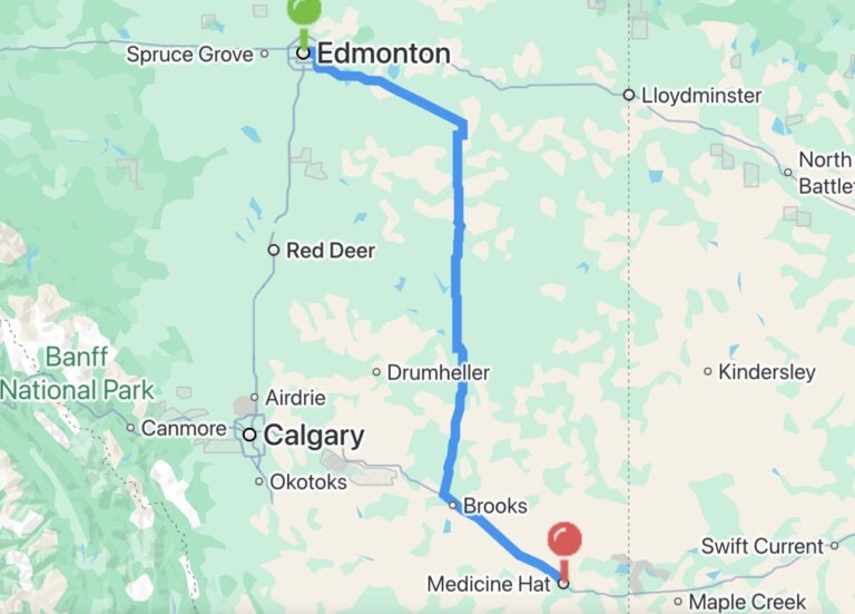 edmonton to medicine hat route