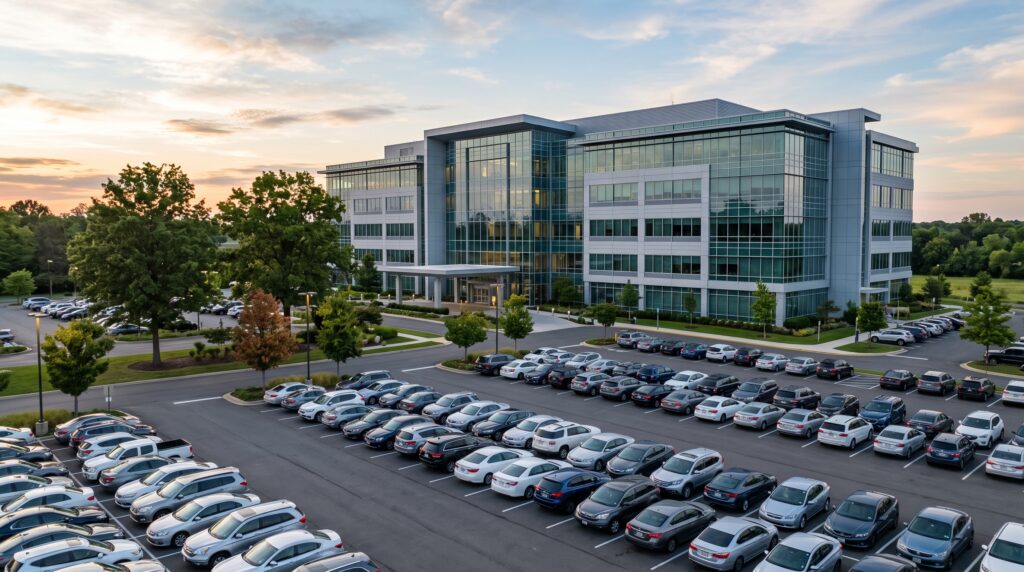 Employee Carpool Program 1 Modern corporate office building… 2K 202607091656
